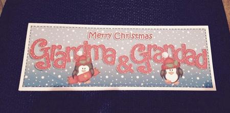 Large Dl Xmas Grandma & Grandad Penguins 3D Decoupage by Jo Taylor