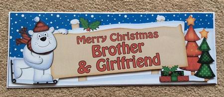 Lge Dl Brother & Girlfriend Polar Bear Signpost 3D Decoupage by Jo Taylor