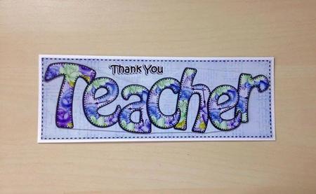 Large Dl Thank You Teacher Quick Card N 3D Decoupage by Jo Taylor