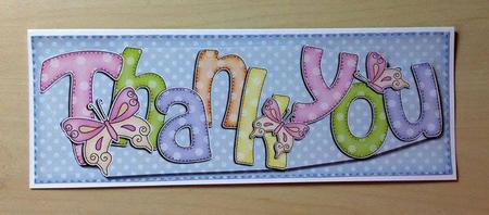 Large Dl Thank You Butterflies Card & 3D Decoupage by Jo Taylor