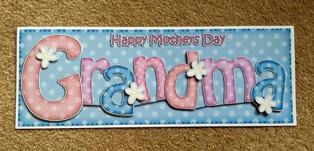Large Dl Mothers Day Grandma Quick Card 3D Decoupage by Jo Taylor