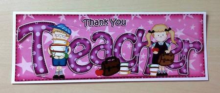 Large Dl Boyz Girlz Thank You Teacher 3D Decoupage by Jo Taylor