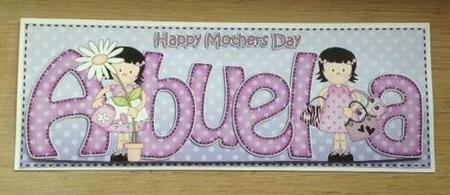 Girlz Mother Day Abuela Large Dl Quick Card 3D Decoupage by Jo Taylor