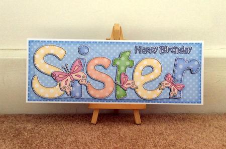 Large Dl Birthday Sister Card & 3D Decoupage by Jo Taylor