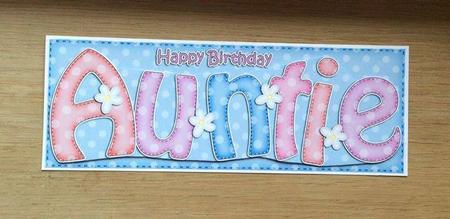 Large Dl Birthday Auntie Quick Card N 3D Decoupage by Jo Taylor