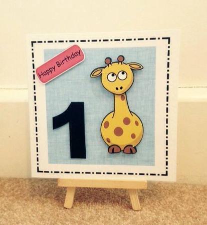 Boy's Giraffe Age Card by Jo Taylor