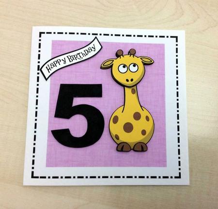 Girl's Giraffe Age Card by Jo Taylor