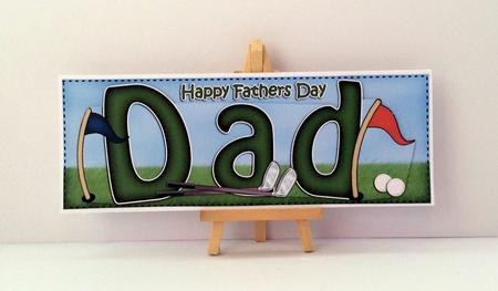 Large Dl Fathers Day Dad Golf Card N 3D Decoupage by Jo Taylor