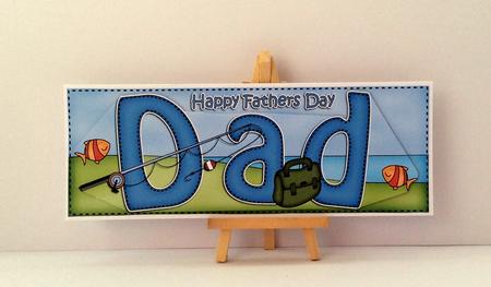 Large Dl Fathers Day Dad Fishing Card & 3D Decoupage by Jo Taylor