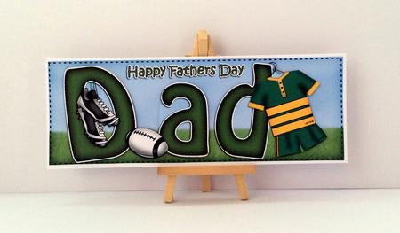 Large Dl Fathers Day Dad Rugby Card N 3D Decoupage by Jo Taylor