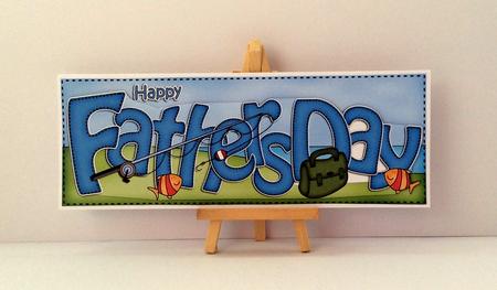 Large Dl Fathers Day Fishing Card & 3D Decoupage by Jo Taylor