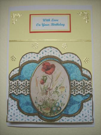Wild Poppies Em Anglaise Scallop Bottom Stacker by June Davis