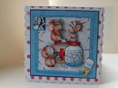 8x8 Ouches Get Well Mice Mini Kit by Lynda Davies