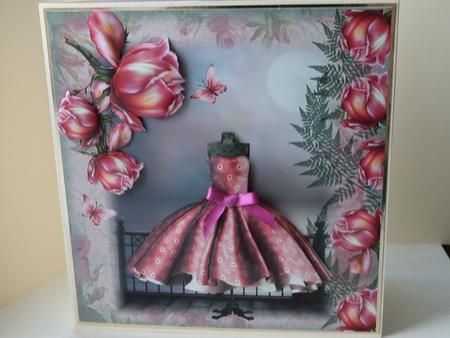 1950's the Dusky Pink Dress Card Front Mini Kit by Lynda Davies