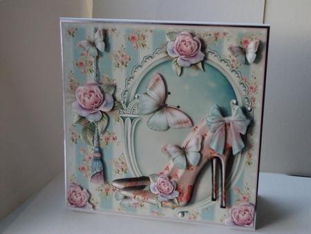 Step Back in Time Shoes Card Front Kit with Insert by Lynda Davies