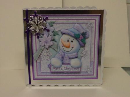 Shabby Chic Snowman 8x8 Christmas Mini Kit & Decoupage by Lynda Davies