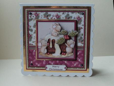 Christmas Holly Pudding 7x7 Mini Kit & Decoupage by Lynda Davies