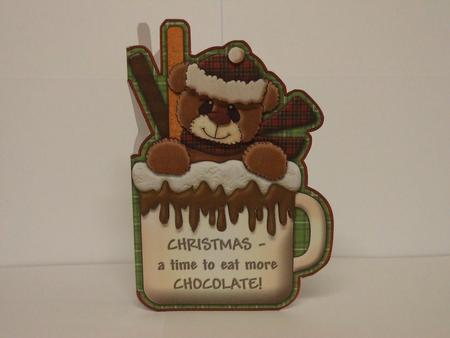 Chocolate Lover Christmas Shape Card & Decoupage by Lynda Davies