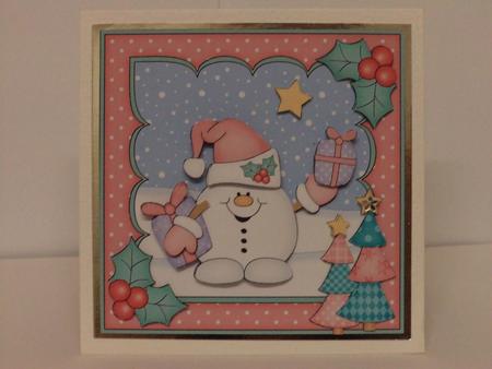 8x8 Christmas Snowball Sam's Presents Mini Kit 3D Decoupage by Lynda Davies