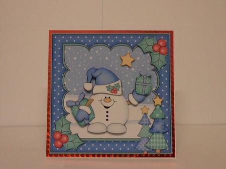 8x8 Christmas Snowball Sam's Presents Mini Kit 3D Decoupage by Lynda Davies