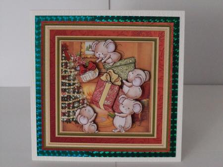 Christmas Tipsy Topsy Mice 8x8 Mini Kit & Decoupage by Lynda Davies