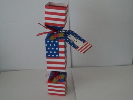 3D Usa Stars & Stripes Flag Christmas Cracker Boxes by Lynda Davies