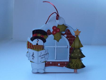 3D Snowman Xmas Window Treat Holder Christmas Decoration by Lynda Davies