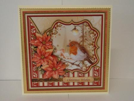Robin in Lamplight Christmas 7.5 Decoupage Mini Kit by Lynda Davies