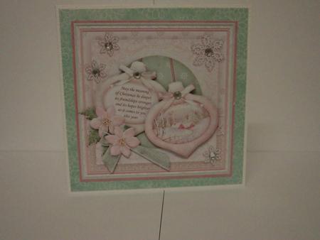 Christmas Baubles Pink Wonderland 8x8 Mini Kit & Decoupage by Lynda Davies