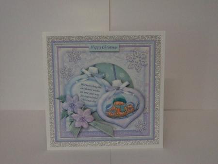 Christmas Baubles Jingle Robins Decoupage 8x8 Mini Kit by Lynda Davies