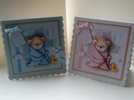 Baby Girl Bath Time 8x8 Mini Kit & Decoupage by Lynda Davies