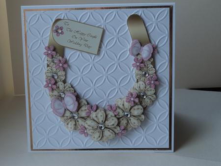 Beautiful Pink 3D Decoupage Lucky Wedding Horseshoe Kit by Lynda Davies