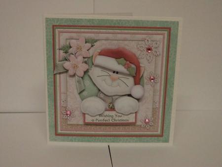 Shabby Chic Purrfect Christmas 8x8 Mini Kit & Decoupage by Lynda Davies
