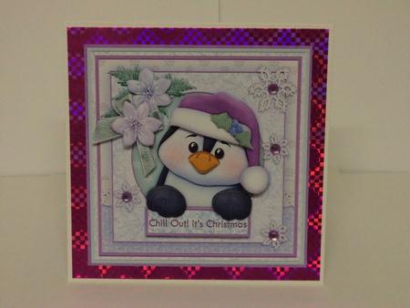 Shabby Chic Penguin 8x8 Christmas Mini Kit & Decoupage by Lynda Davies