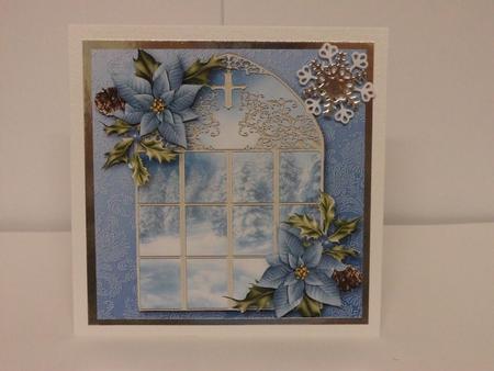 The Winter Window & Blue Poinsettias by Lynda Davies