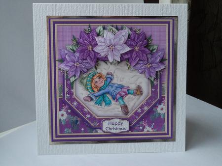 Snow Angel & Poinsettia Christmas 7.5 Decoupage Mini Kit by Lynda Davies