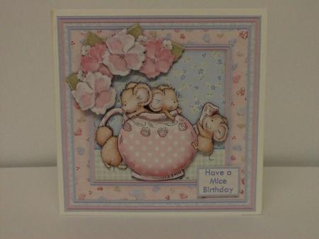 Time for Tea Mice 8x8 Mini Kit & Decoupage Various Occasions by Lynda Davies