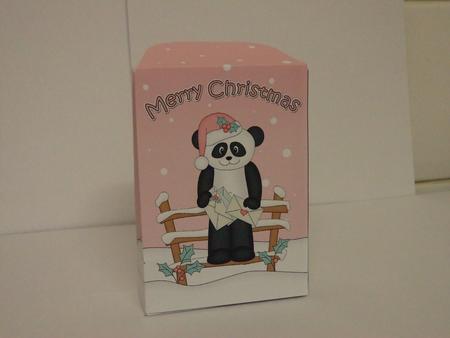 3D Little Christmas Panda Gift Bag Mini Kit by Lynda Davies