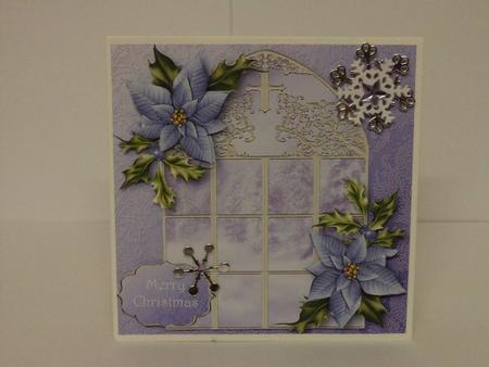 The Winter Window & Purple Poinsettias by Lynda Davies