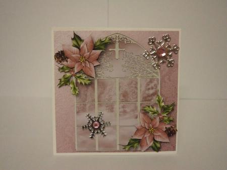 The Winter Window & Pink Poinsettias by Lynda Davies