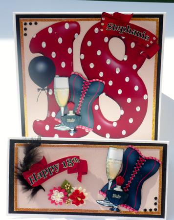 18th Birthday Large Shaped Card Front with Decoupage by Chris Gardner