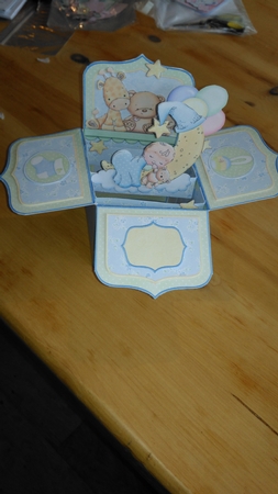 New Baby Boy Pop Up Box Card 7.5 by Tineke Juggins
