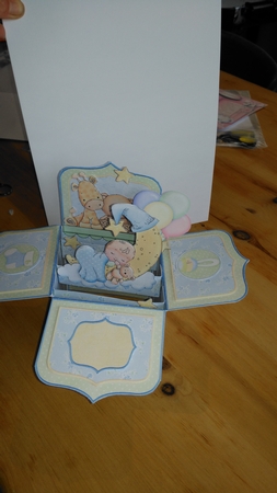 New Baby Boy Pop Up Box Card 7.5 by Tineke Juggins