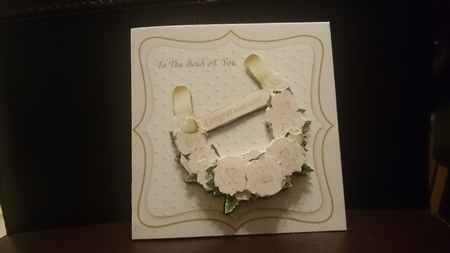 Rose 3D Decoupage Lucky Wedding Horseshoe 8x8 Card Kit Featured Gallery Photo