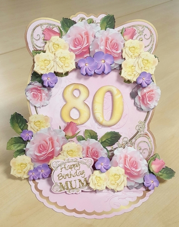 Giant Easel Tableau 3D Card Kit - Birthday Bouquets 60-100 by Sheila Jones