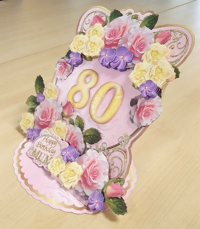 Giant Easel Tableau 3D Card Kit - Birthday Bouquets 60-100 by Sheila Jones