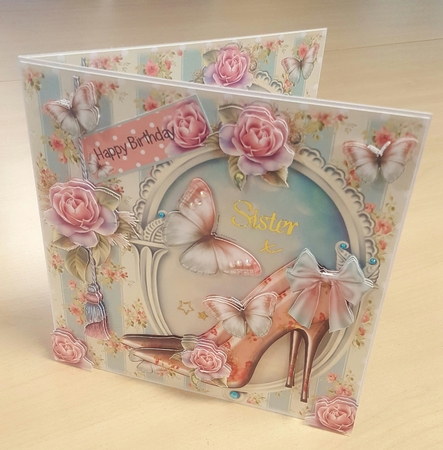Step Back in Time Shoes Card Front Kit with Insert by Sheila Jones