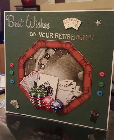 Gambling Poker Table Shape Card & Decoupage by Sheila Jones