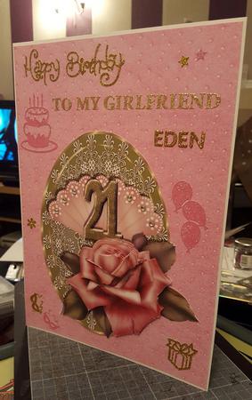 Pink Lemonade 21st Birthday Card Topper by Sheila Jones