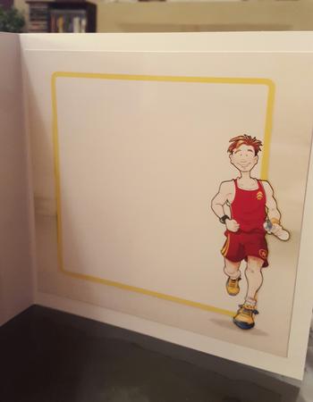 Jogger Dude (red) 8x8 Insert by Sheila Jones
